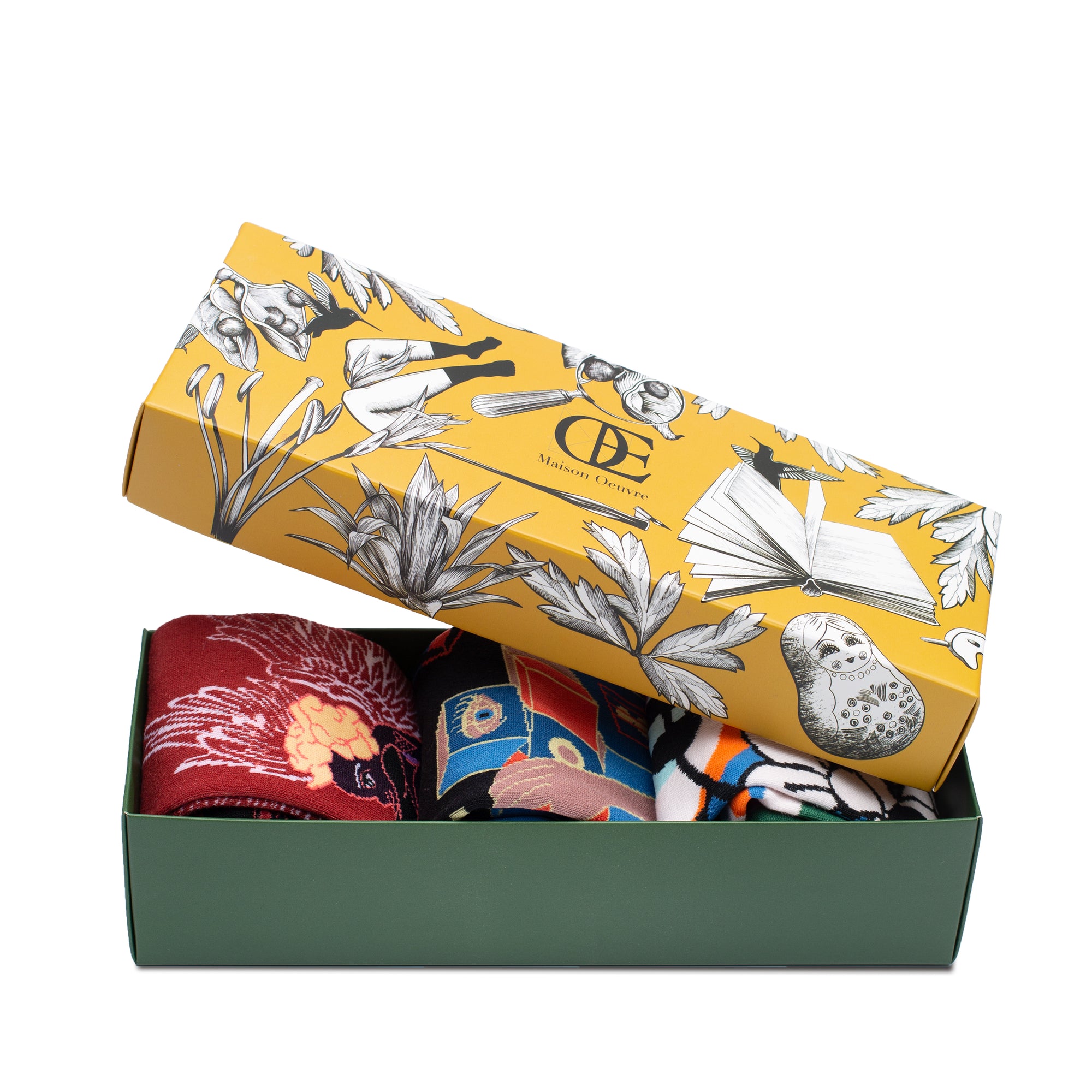 Gallery Socks Gift Box 3-Pack (with 3 originally designed postcards)